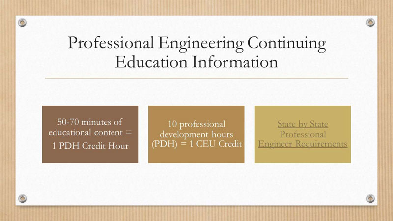 Engineering Continuing Education Information